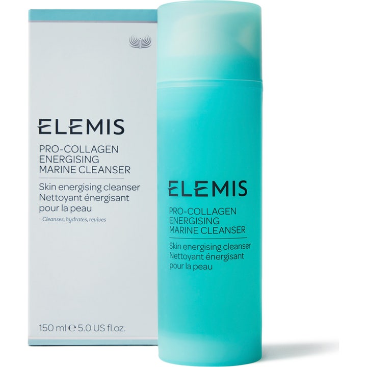 Elemis Pro-Collagen Energising Marine Cleanser 150 ml energigivande rengöringsgel i ljusblå frostad flaska med vit ask