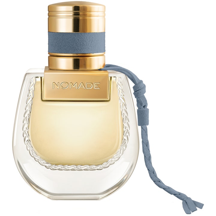 Chloé Nomade Lumiére d’Egypte 30 ml parfym dam i rundad glasflaska med guldkork och blått flätat band