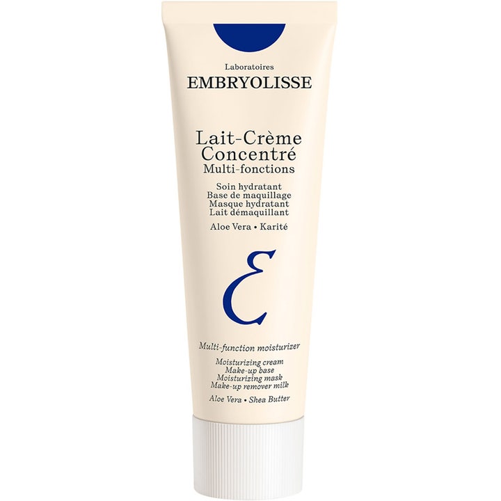 Embryolisse Lait-Crème Concentré 75 ml återfuktande ansiktskräm i beige tub med blå detaljer och vitt lock.