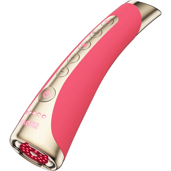 FAQ Swiss FAQ 102 LED-Pulse Facial Device Pink Ruby 1 st för ansiktslyft i guld och rosa med LED-ljus