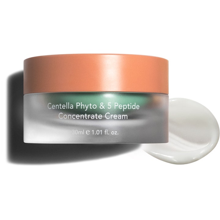 haruharu wonder Centella Phyto & 5 Peptide Concentrate Cream 30 ml lugnande ansiktskräm i frostad burk med krämig textur