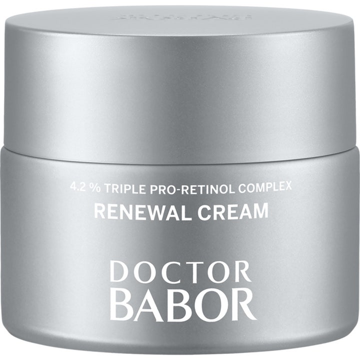 Doctor Babor Triple Pro-Retinol Renewal Cream anti-aging retinol kräm för hudföryngring i elegant silverfärgad burk