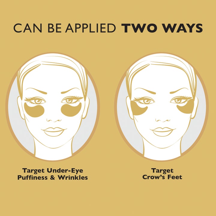 Peter Thomas Roth 24k Gold Eye Patches 60 st hydragel ögonmask som visar applicering mot rynkor.