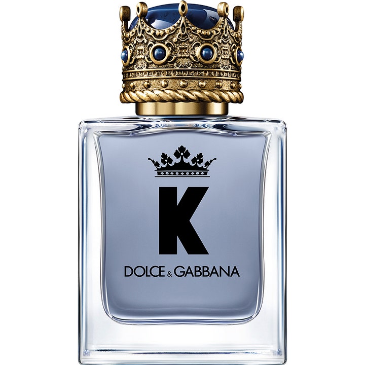 Dolce & Gabbana K Eau de Toilette 50 ml maskulin herrparfym i glasflaska med blå vätska och guldfärgad kronkork