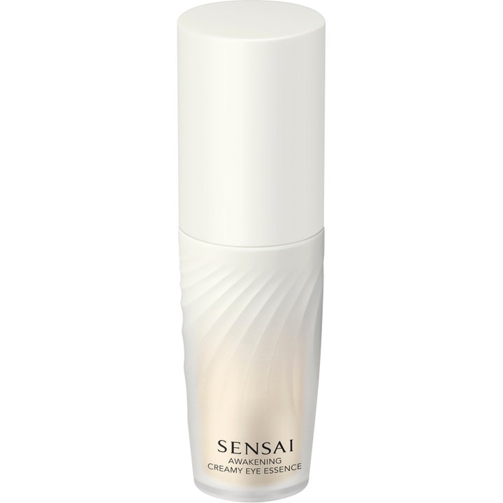 Sensai Awakening Creamy Eye Essence 20ml krämig återfuktande ögonessens i en vit flaska med elegant vågmönster.