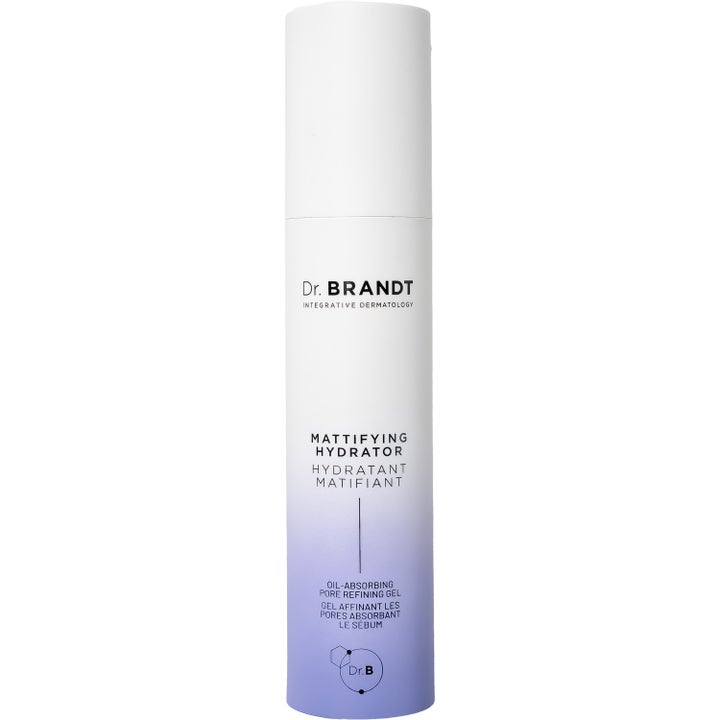 Dr. Brandt Mattifying Hydrator mattifierande gel dagkräm för porminskning matt finish i vit och lila pumpflaska