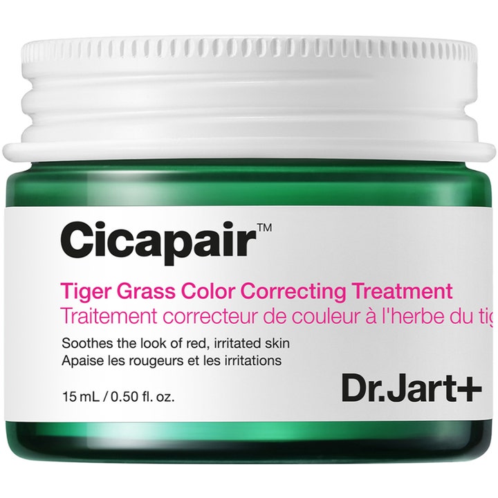 Dr.Jart+ Cicapair Tiger Grass CC-kräm 15 ml irritationsbehandling med centella Dr Jart i grön glasburk med vitt lock