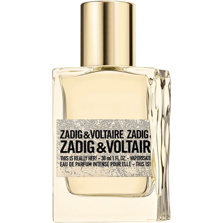 Zadig & Voltaire This Is Really Her! Intense 30 ml intensiv damparfym i glasflaska med guldlock och räfflad textur