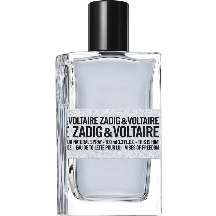 Zadig & Voltaire This Is Him Vibes of Freedom 100 ml edt herr i rektangulär glasflaska med ljusblå vätska