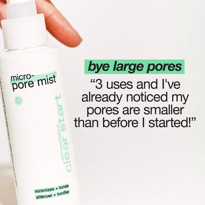 Dermalogica Clear Start Micro-Pore Mist ansiktsspray som minskar porer med texten bye large pores.