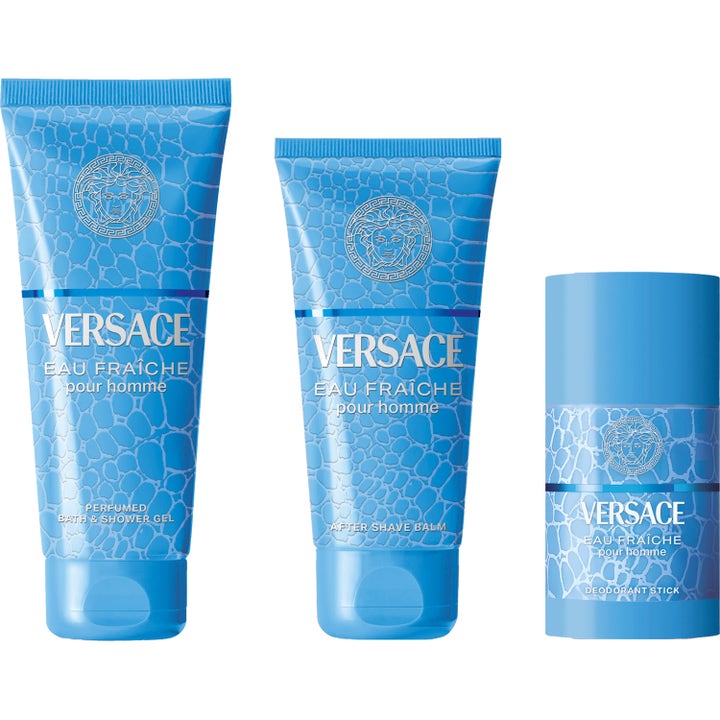 Versace Eau Fraiche After Shave Balm 75 ml after shave balsam fräsch doft i ljusblå tuber med vattenmönster.
