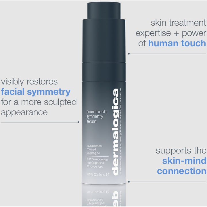 Dermalogica Neurotouch Symmetry Serum 30 ml ansiktsserum för ökad symmetri i mörkgrå flaska med vit text.
