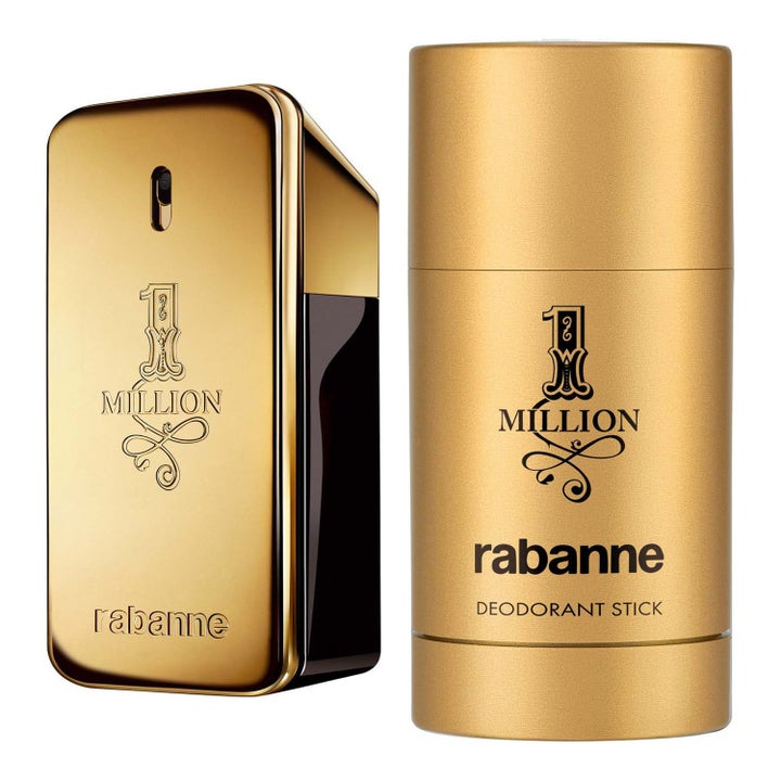 Rabanne 1 Million Set 125 ml parfymset herr med guldflaska formad som en guldtacka och matchande deostick