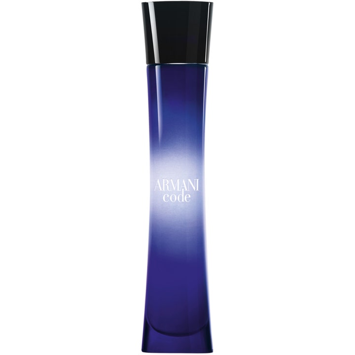Armani Armani Code Women 75 ml armani code blå parfym i en hög svängd glasflaska med mörkblå gradient och svart lock