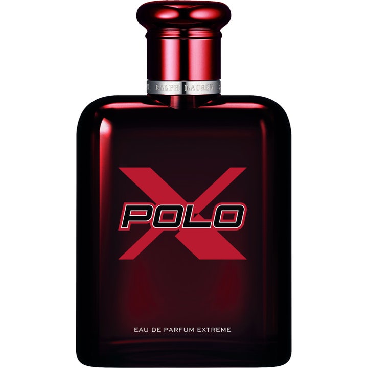 Ralph Lauren Polo Red Extreme 125ml eau de parfum i en mörkröd flaska med ett rött X och röd metallisk kork