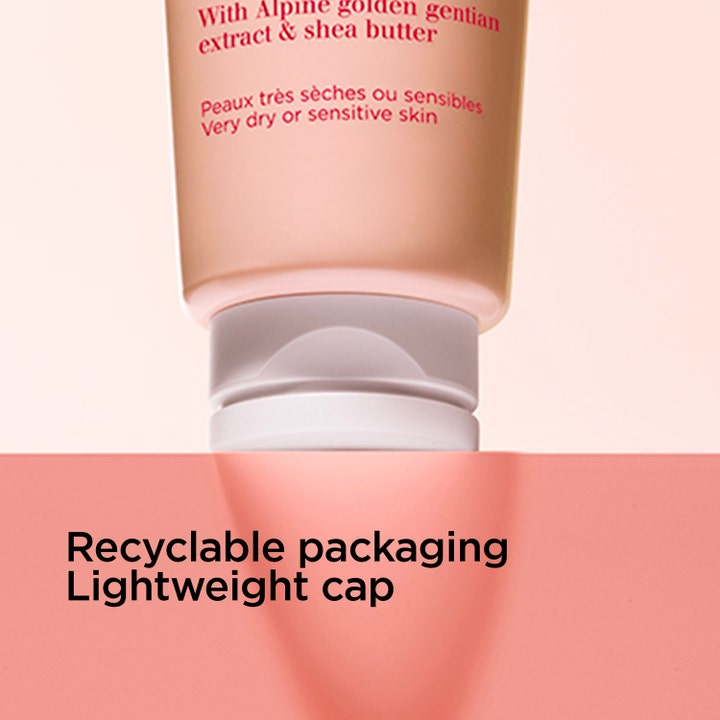 Clarins Soothing Gentle Foaming Cleanser 125 ml lugnande ansiktsrengöring med alpört i tub med lättviktigt vitt lock.