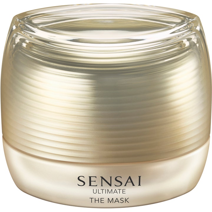 Sensai Ultimate The Mask 75 ml anti-age fuktmask för torr hud i en lyxig guldskimrande och räfflad burk.