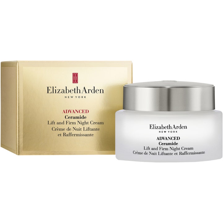 Elizabeth Arden Ceramide Lift & Firm Night Cream 50 ml lyftande nattkräm i frostad glasburk med guldask