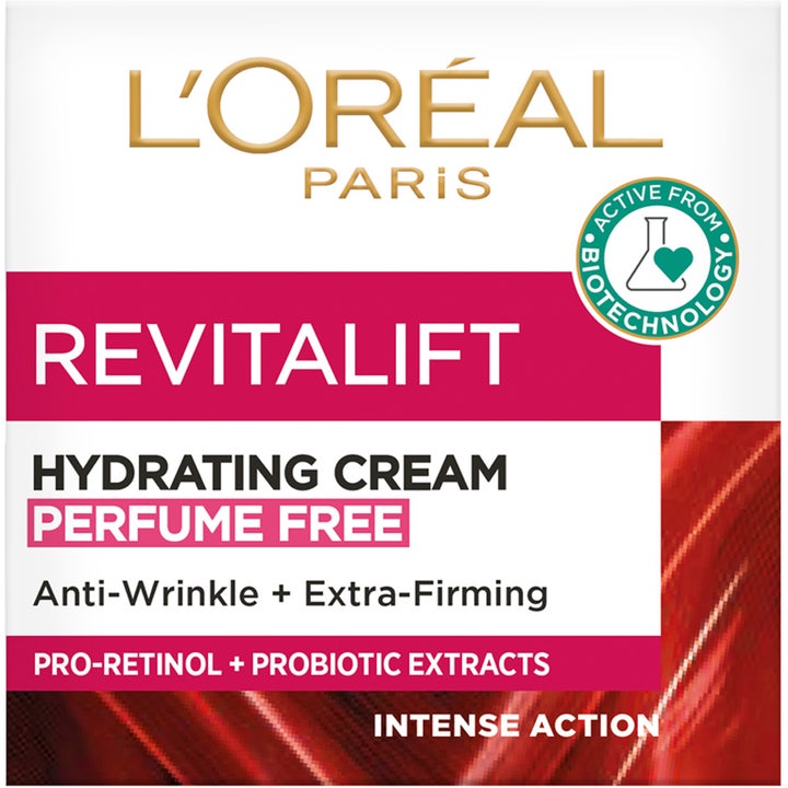 L'Oréal Paris Revitalift Hydrating Cream 50 ml hypoallergen återfuktande ansiktskräm för hudlyft i röd och vit box