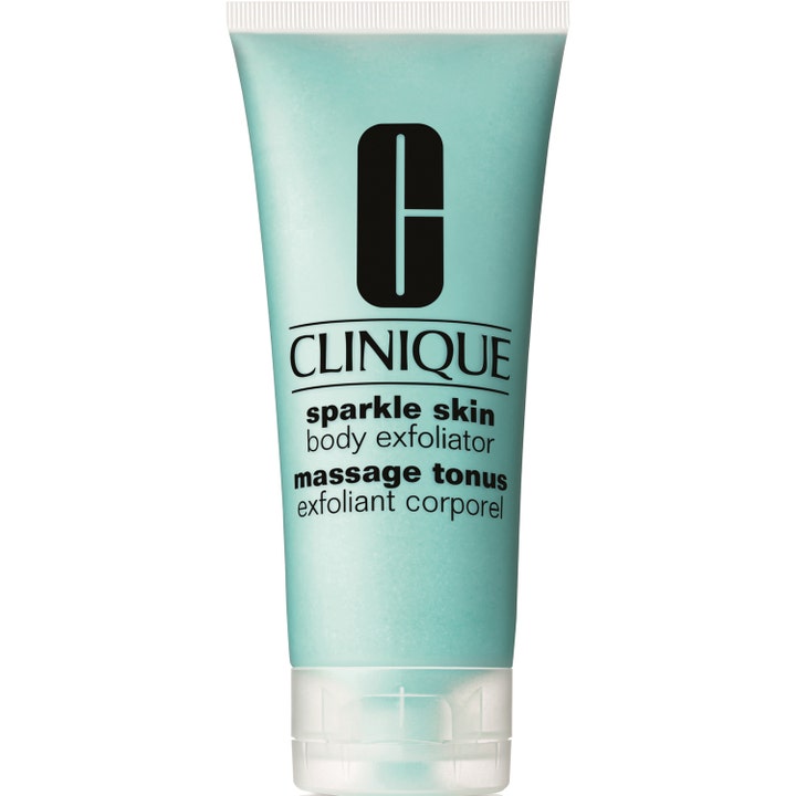 Clinique Sparkle Skin Body Exfoliator 200ml clinique kroppsskrubb i turkos tub som ger huden ny lyster.