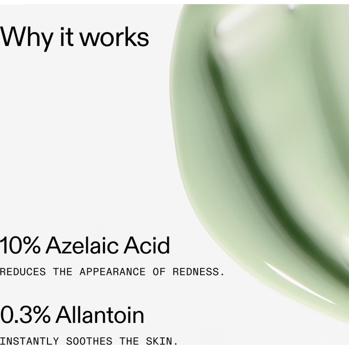 The INKEY List Azelaic Acid 10% Serum 30 ml lugnande serum med ljusgrön textur och text om 10% Azelaic Acid som dämpar rodnad.