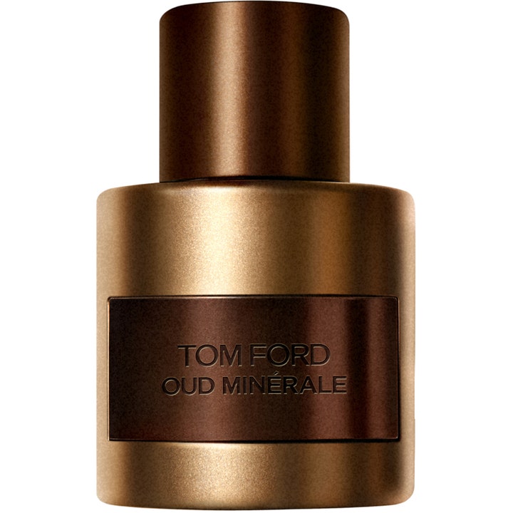 Tom Ford Oud Minérale Eau de Parfum 50 ml lyxig oud parfym i en bronsfärgad metallisk flaska med brun etikett