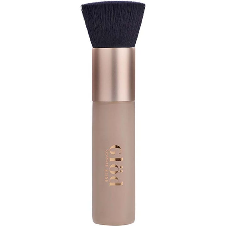 Glöd Sophie Elise Face Brush selftanborste för ansiktet med täta svarta borststrån och guldigt skaft