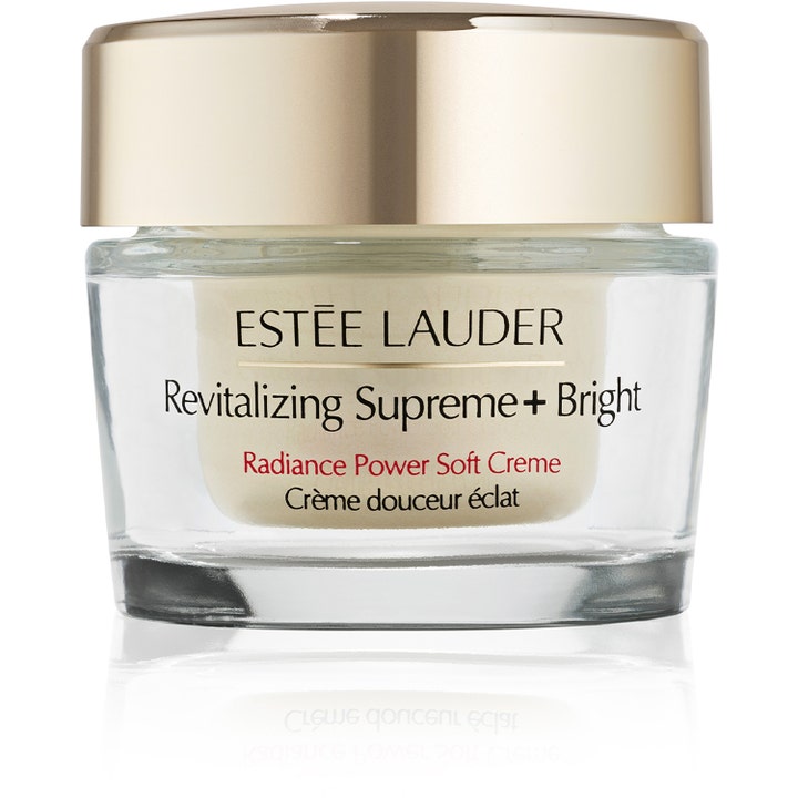 Estée Lauder Revitalizing Supreme+ Bright 50 ml dagkräm med lyster i en lyxig glasburk med guldfärgat lock