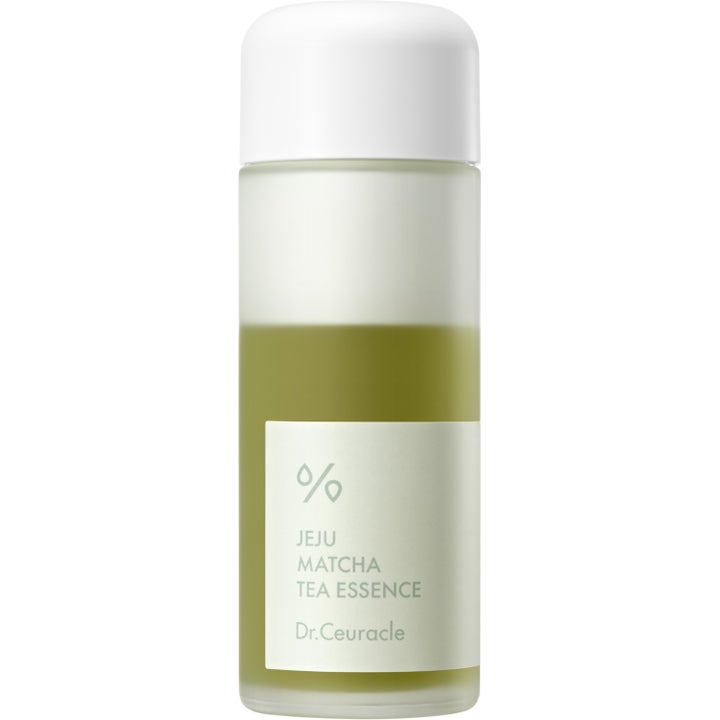 Dr. Ceuracle Jeju Matcha Tea Essence 115 ml porsammandragande ansiktsessens i frostad flaska med grön tvåfasvätska