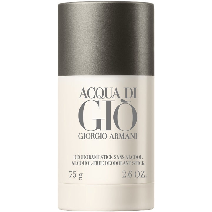 Acqua Di Gio deodorant herr 75 g alkoholfri deostick i vit hylsa med stilrent mörkgrått lock