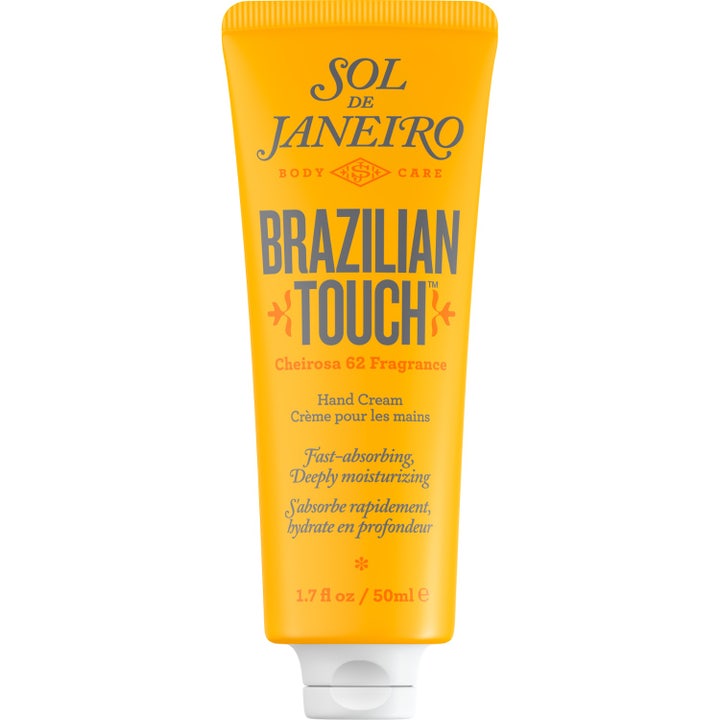 Sol de Janeiro Brazilian Touch 50 ml mjukgörande handkräm sol de janeiro i en gul tub med vit kork