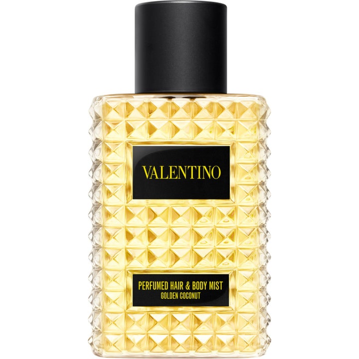 Valentino Born In Roma Hair and Body Mist Golden Coconut 100 ml parfymspray i glasflaska med nitar och svart kork