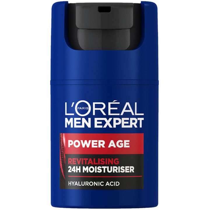 L'Oréal Men Expert Power Age 50 ml ansiktskräm anti age män med hyaluronsyra i en mörkblå pumpflaska.