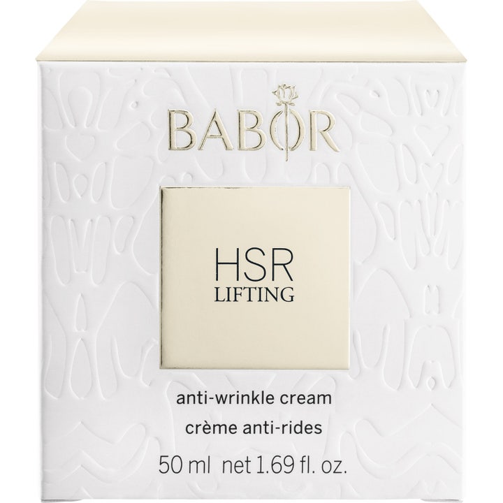 Babor HSR Lifting Cream 50 ml ansiktslyftkräm i vit ytterförpackning med präglat mönster och guldtext för rynkreducering