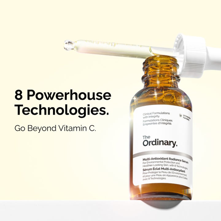 The Ordinary Multi-Antioxidant Radiance Serum 30 ml antioxidant hudvård i brun flaska med 8 Powerhouse Technologies.