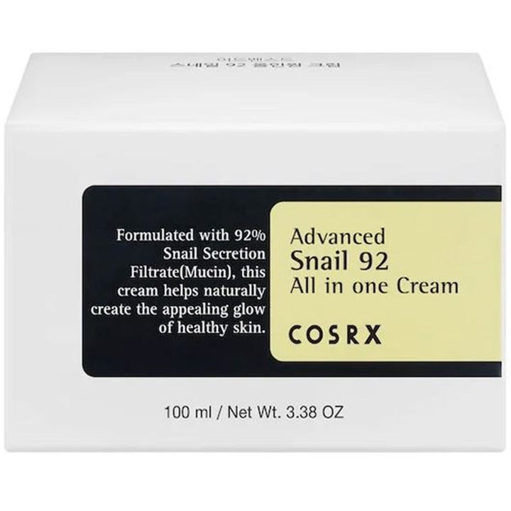 COSRX Advanced Snail 92 Cream 2x100 ml reparerande återfuktande ansiktskräm i vit ytterförpackning för naturlig glöd