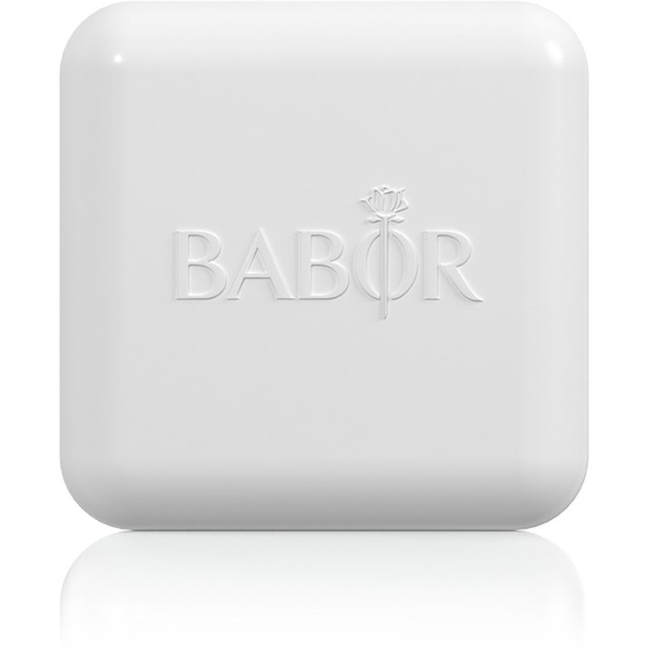 Babor Natural Cleansing Bar 65 g mild ansiktsrengöring i en vit kvadratisk förvaringsask med logotyp