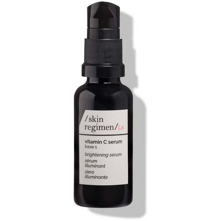 /skin regimen/Lx Vitamin C Serum Base 1 lystergivande c vitamin serum för ljusare hy i svart glasflaska med pump