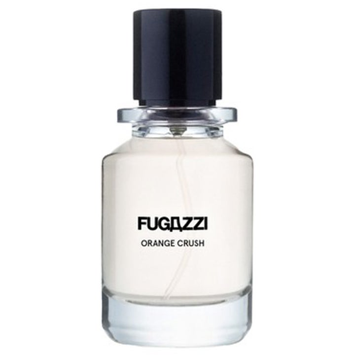 Fugazzi Orange Crush XPD 50 ml långvarig citrusparfym i genomskinlig glasflaska med svart text och lock