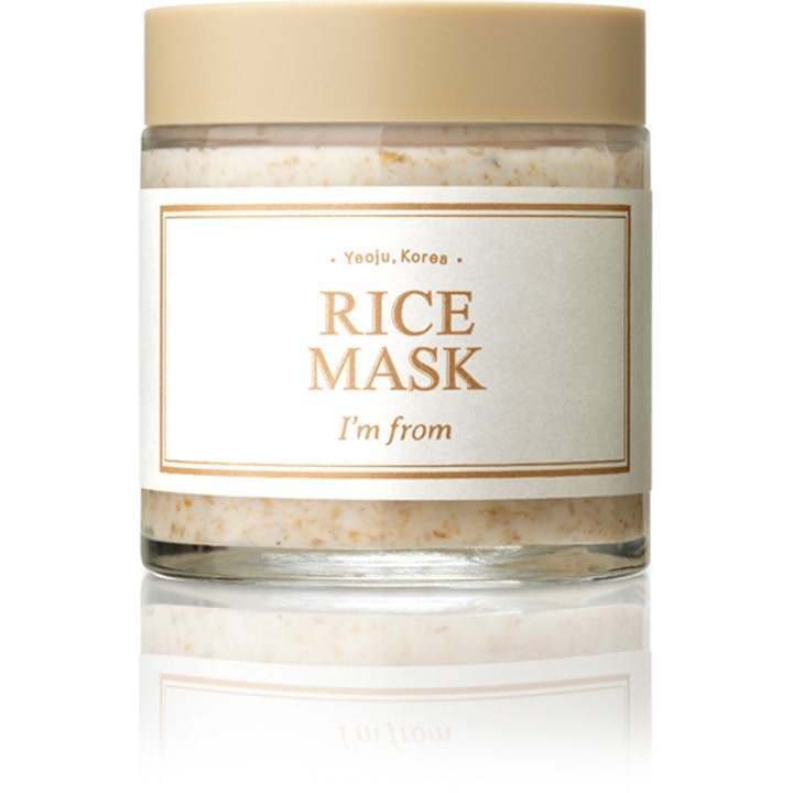 I'm From Rice Mask 110 g exfolierande ansiktsmask i glasburk med kornig textur och beige lock