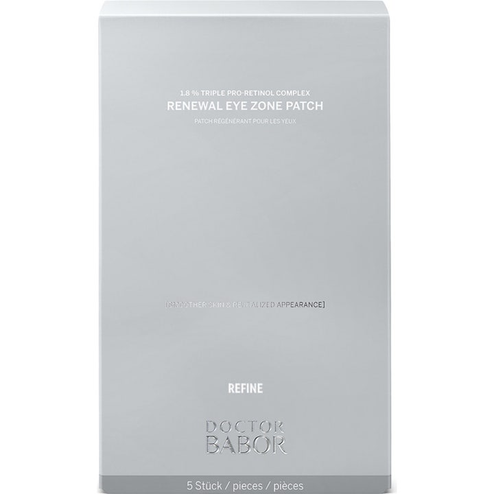 Doctor Babor Renewal Eye Zone Patches retinol anti-aging patches i silvergrå sachet med 1.8% pro-retinol complex.