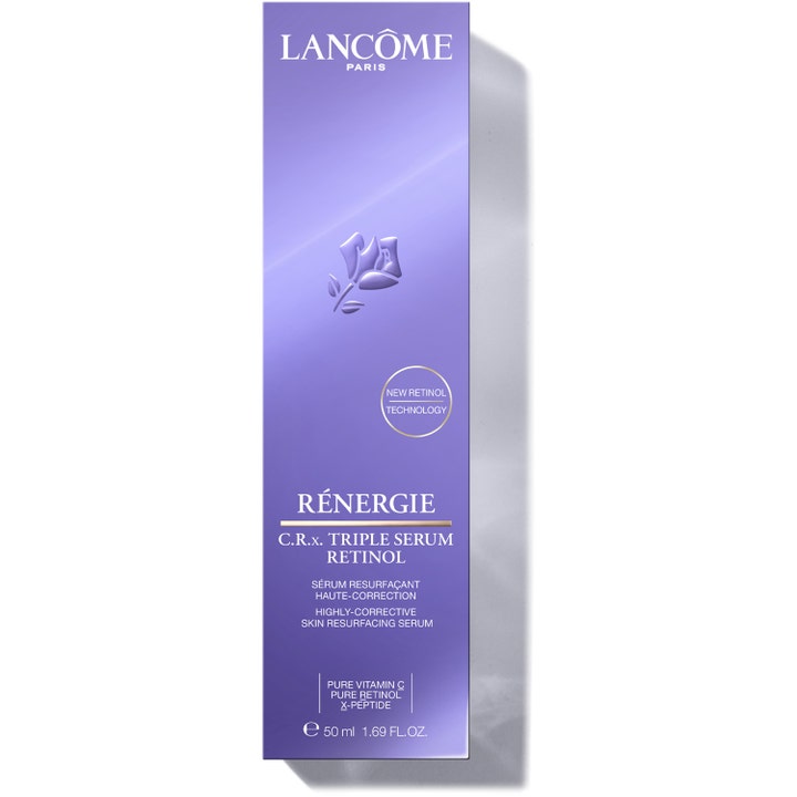 Lancôme Rénergie C.R.x Triple Serum Retinol 50 ml ansiktsserum i lila kartong med vitamin C och ren retinol