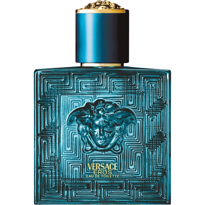 Versace Eros Eau de Toilette 50 ml versace eros herrparfym i turkos glasflaska med mönstrat glas och guldlock