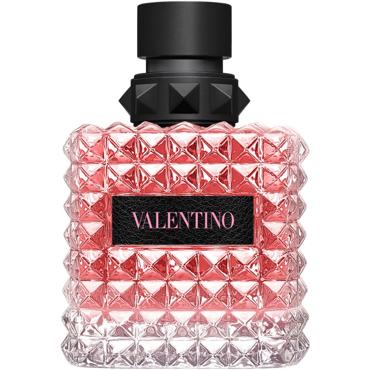 Valentino Born in Roma Donna 100 ml blommig parfym i fyrkantig glasflaska med nitar och rosa vätska