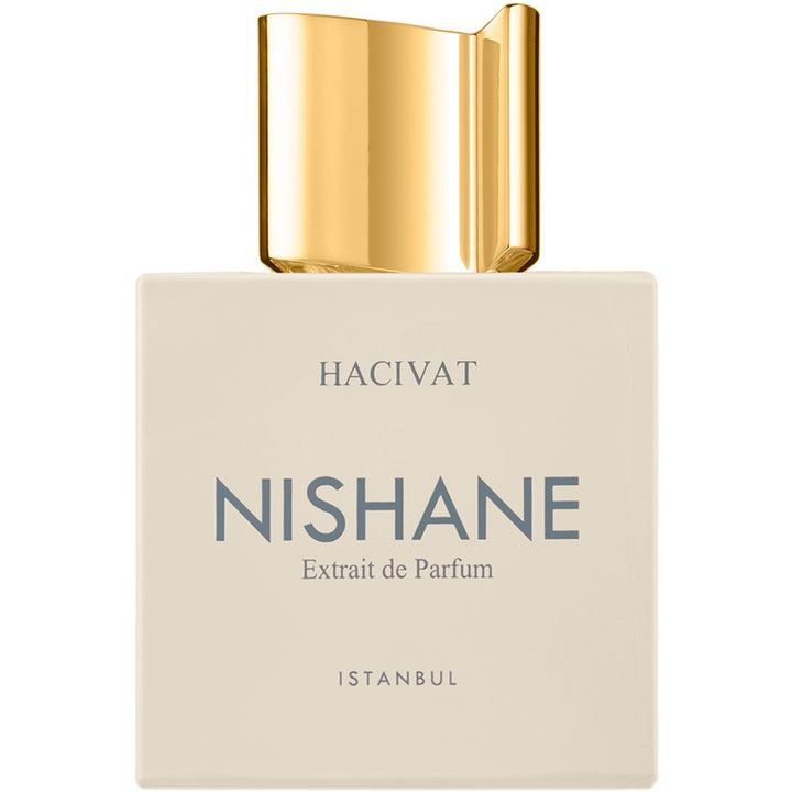 Nishane Hacivat Extrait de Parfum 100 ml fruktig exklusiv parfym i en kvadratisk beige flaska med guldfärgad kork
