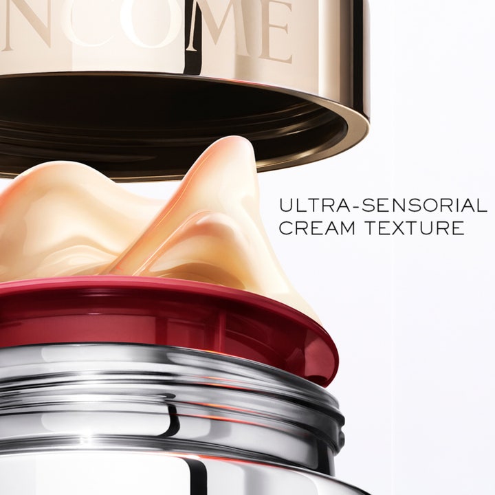 Lancôme Absolue Longevity MD Intercept The Cream 50 ml ansiktskräm med persikofärgad ultra-sensorial krämtextur i burk.