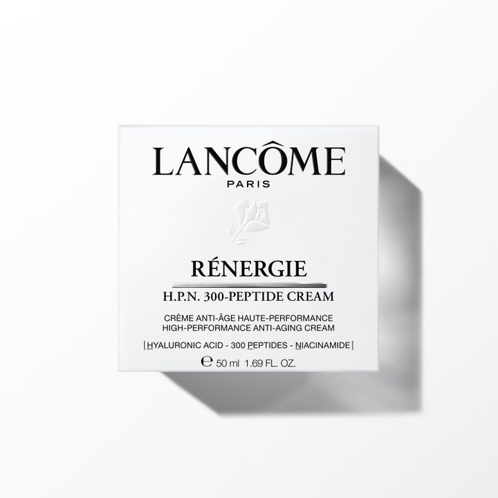 Lancôme Rénergie H.P.N. 300-Peptide Cream 50 ml anti-aging dagkräm i vit ytterförpackning med peptider och niacinamid.