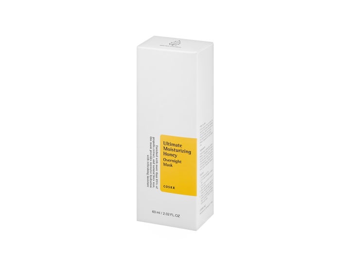 COSRX Ultimate Moisturizing Honey Overnight Mask 60 ml återfuktande nattmask i vit ytterförpackning med gul etikett