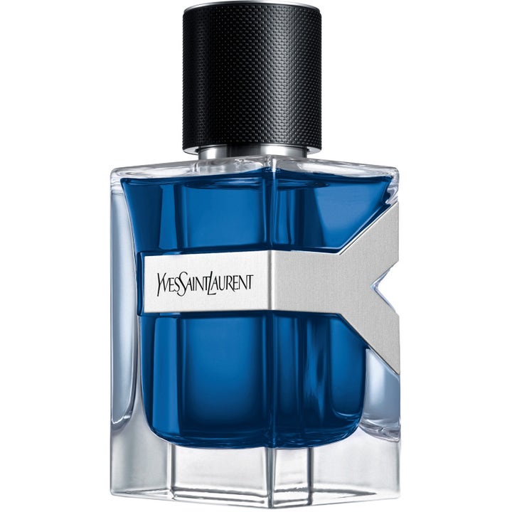 Yves Saint Laurent Y Iced Cologne Intense 60 ml herrparfym i blå glasflaska med silverdetalj och svart lock