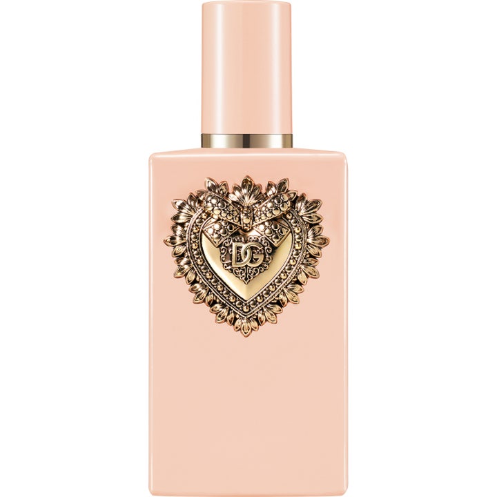 Dolce & Gabbana My Devotion Intense Eau de Parfum 100 ml parfym i ljusrosa flaska med ett detaljrikt guldfärgat hjärta